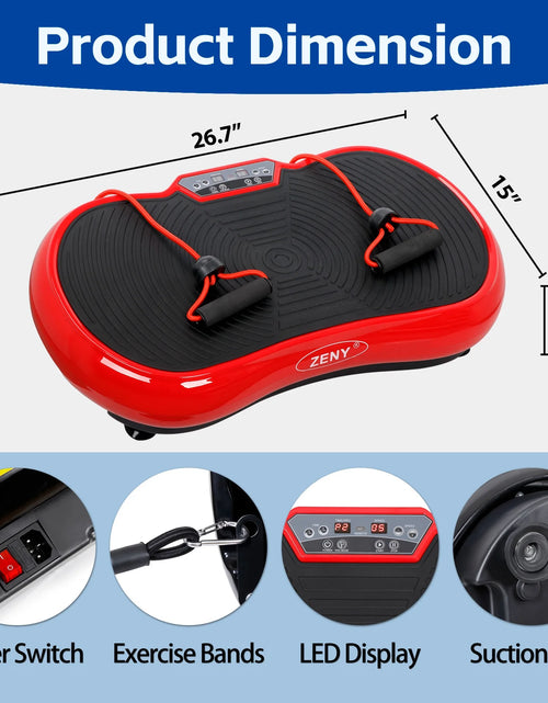 Load image into Gallery viewer, Vibration Plate Exercise Machine, Full Body Workout Home Platform W/Bluetooth Red
