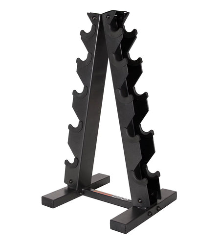 a Frame-Style Dumbbell Stand, Black (Holds 5 Pairs)