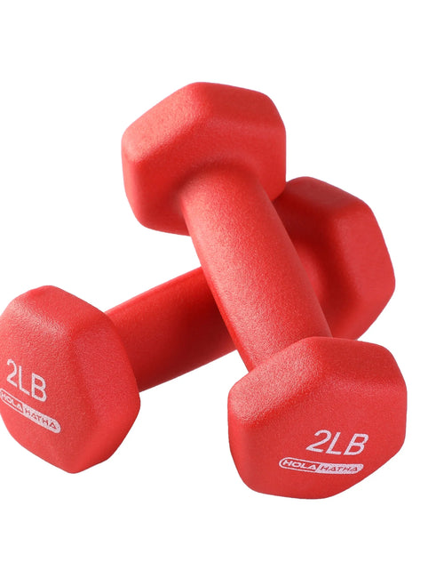 Load image into Gallery viewer, Neoprene Dumbbell Free Weight Set with Rack
