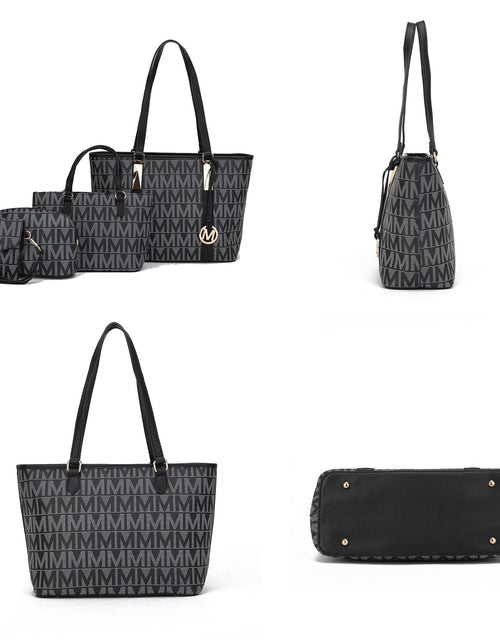 Load image into Gallery viewer, by Mia K. Marimar Women&#39;S Tote Bag with Pouch and Wristlet, Signature 4 Piece Set - Beige
