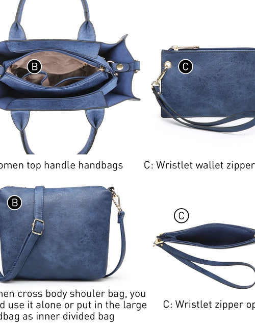 Load image into Gallery viewer, Women&#39;S 3Pcs Purse Handbag Shoulder Bag Tote Satchel Hobo Bag Briefcase Work Bag for Ladies
