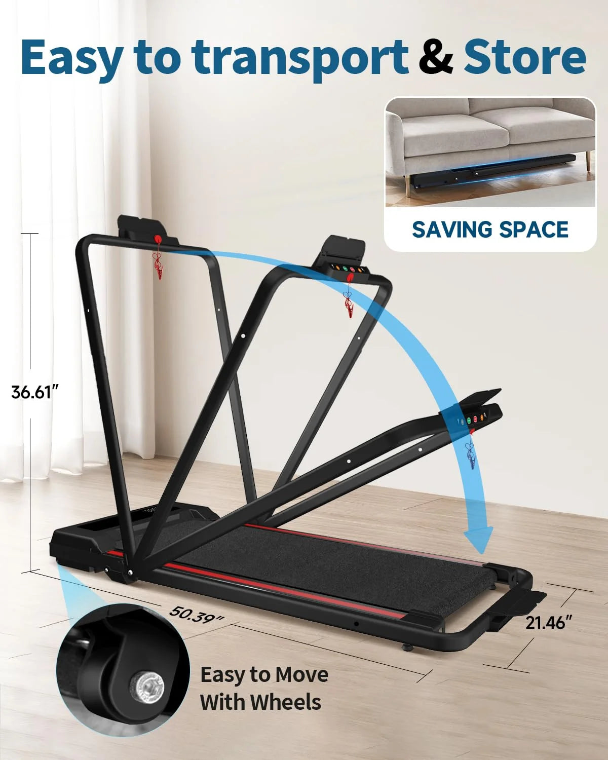 Walking Pad with Incline, Walking Pad Treadmill 2 in 1 Walking Pad for Walking and Jogging, 2.5HP Compact Treadmill for Home Office with Remote Control, LED Display