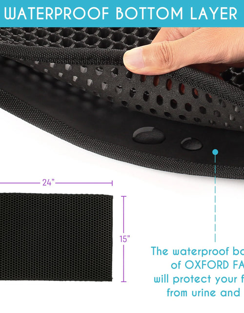 Load image into Gallery viewer, Cat Litter Mat, Double Layer Urine Waterproof Trapper Mat, Non-Slip,24X15 In, Black
