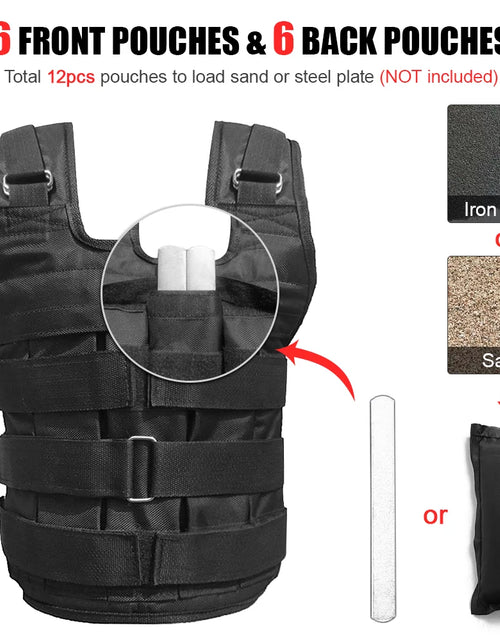 Load image into Gallery viewer, Adjustable Weighted Vest Weight Jacket Oxford Exercise Weight Loading Cloth Strength Training 50Kg Max. Load (Empty)
