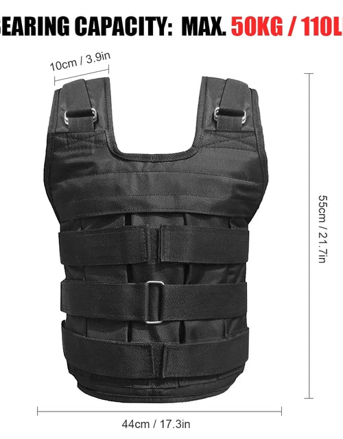Load image into Gallery viewer, Adjustable Weighted Vest Weight Jacket Oxford Exercise Weight Loading Cloth Strength Training 50Kg Max. Load (Empty)
