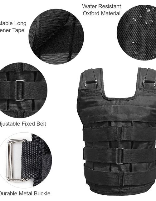 Load image into Gallery viewer, Adjustable Weighted Vest Weight Jacket Oxford Exercise Weight Loading Cloth Strength Training 50Kg Max. Load (Empty)
