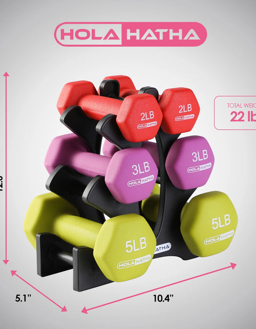 Load image into Gallery viewer, Neoprene Dumbbell Free Weight Set with Rack
