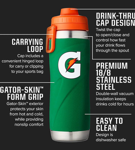 Stainless Steel Sport Bottle, 26Oz, Double-Wall Insulation