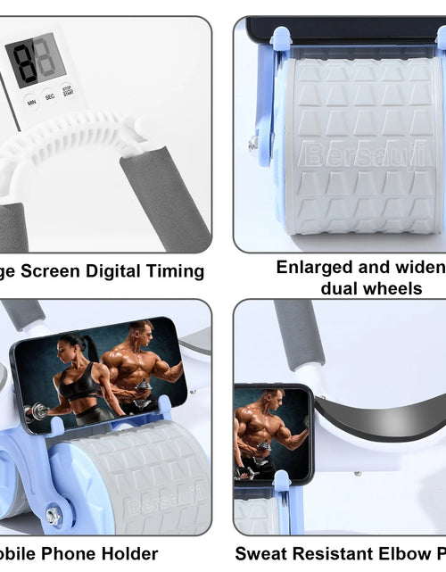 Load image into Gallery viewer, 2025 New with Timer Ab Abdominal Exercise Roller Elbow Support, Abs Roller Wheel Core Exercise Equipment, Automatic Rebound Abdominal Wheel
