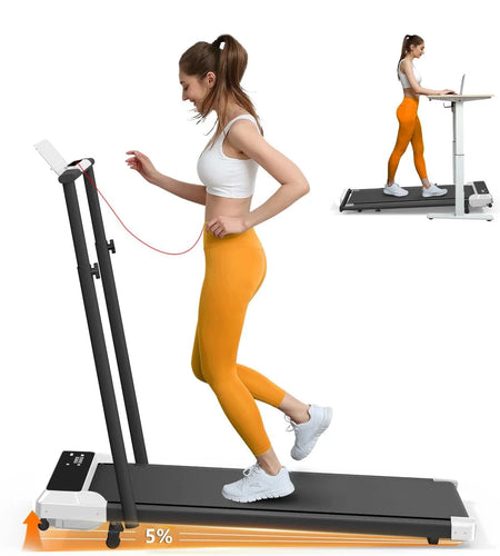 Walking Pad with Incline, Walking Pad Treadmill 2 in 1 Walking Pad for Walking and Jogging, 2.5HP Compact Treadmill for Home Office with Remote Control, LED Display