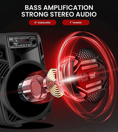 Portable Bluetooth PA Speaker - 300W Rechargeable Outdoor Bluetooth Speaker Portable PA System