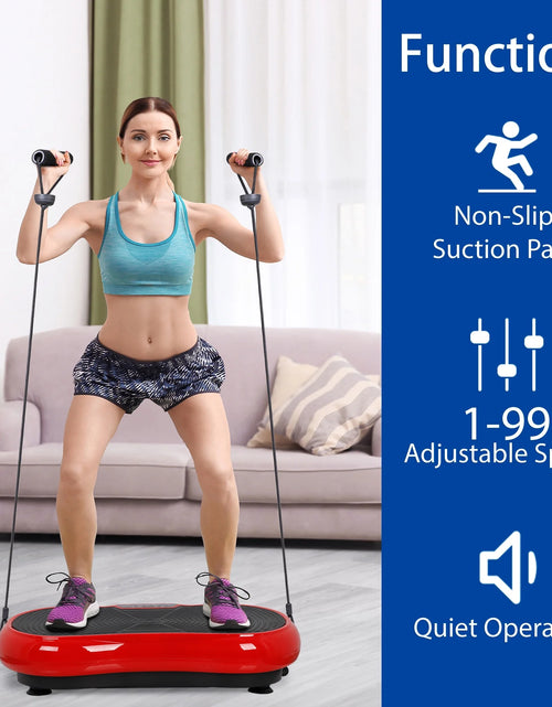 Load image into Gallery viewer, Vibration Plate Exercise Machine, Full Body Workout Home Platform W/Bluetooth Red
