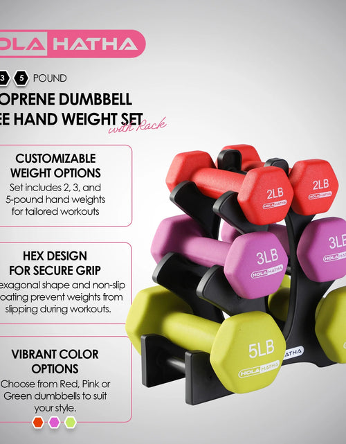 Load image into Gallery viewer, Neoprene Dumbbell Free Weight Set with Rack
