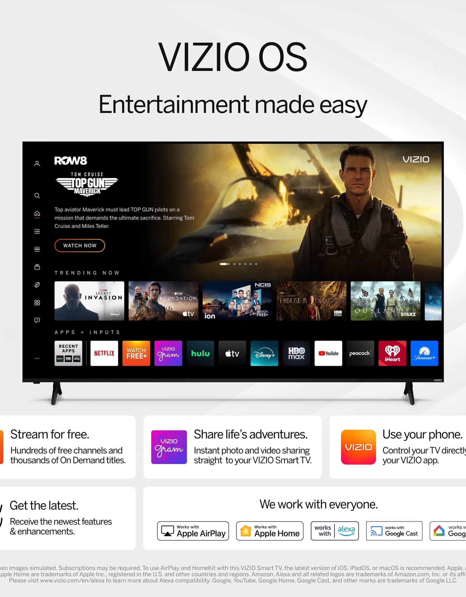 55” Class 4K UHD LED HDR Smart TV (V4K55M-08)