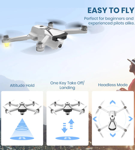 Syma Z6Pro Foldable GPS Drone with 4K HD Camera for Adults, FPV RC Quadcopter with Brushless Motors, Auto Return Home, 2 Batteries 48 Min Flight Time, Grey