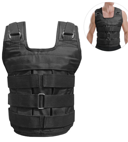Adjustable Weighted Vest Weight Jacket Oxford Exercise Weight Loading Cloth Strength Training 50Kg Max. Load (Empty)