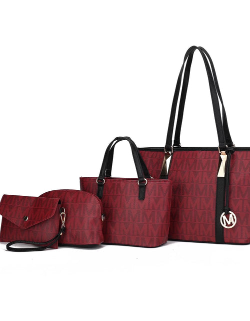 Load image into Gallery viewer, by Mia K. Marimar Women&#39;S Tote Bag with Pouch and Wristlet, Signature 4 Piece Set - Beige
