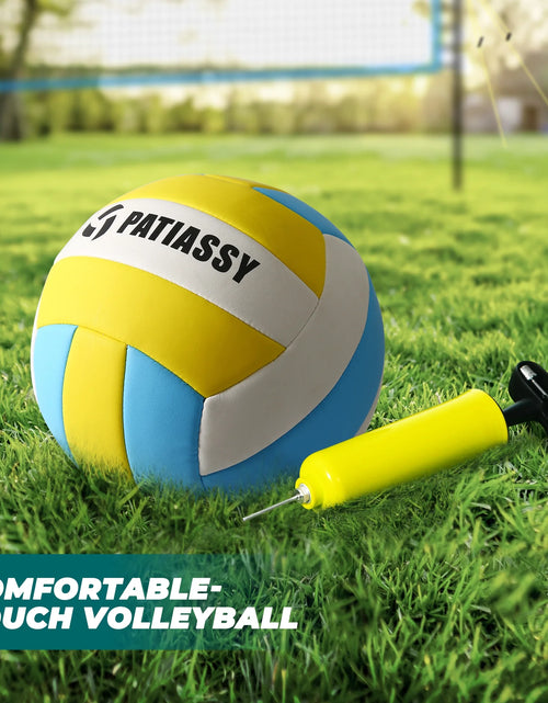 Load image into Gallery viewer, 32FT Outdoor Portable Volleyball Net Set System for Backyard - Quick &amp; Easy Setup Adjustable Height Steel Poles, PU Volleyball, Pump and Carrying Bag
