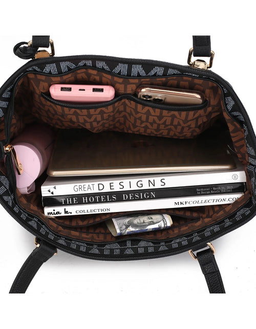 Load image into Gallery viewer, by Mia K. Marimar Women&#39;S Tote Bag with Pouch and Wristlet, Signature 4 Piece Set - Beige
