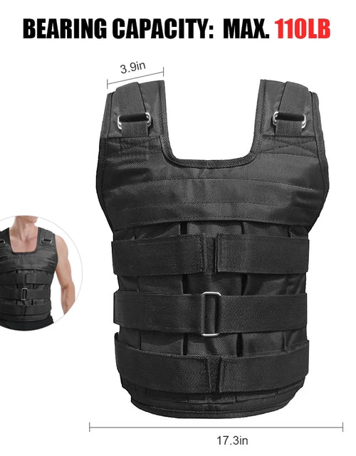 Load image into Gallery viewer, Adjustable Weighted Vest Weight Jacket Oxford Exercise Weight Loading Cloth Strength Training 50Kg Max. Load (Empty)
