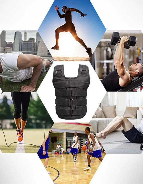 Load image into Gallery viewer, Adjustable Weighted Vest Weight Jacket Oxford Exercise Weight Loading Cloth Strength Training 50Kg Max. Load (Empty)
