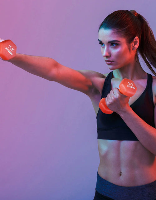 Load image into Gallery viewer, Neoprene Dumbbell Free Weight Set with Rack
