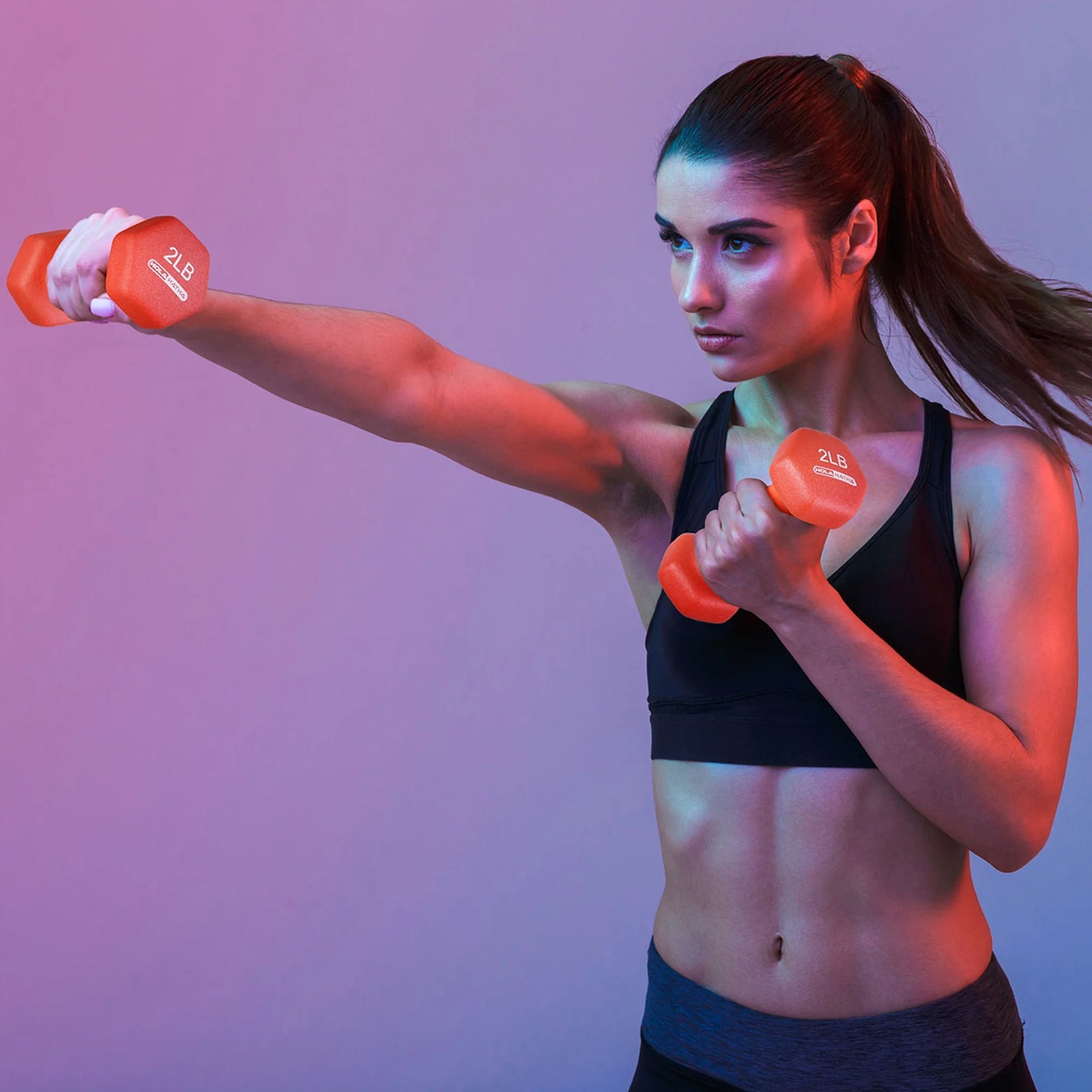 Neoprene Dumbbell Free Weight Set with Rack